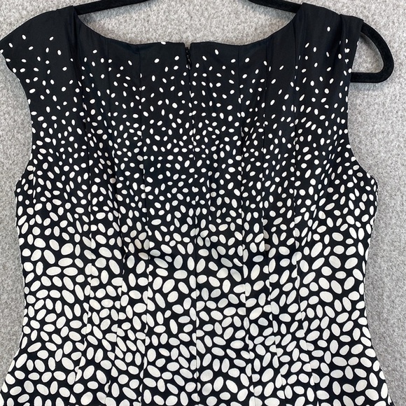 Ann Taylor midi dress polka dot fit and flare size 6 silky smooth sleeveless - Picture 9 of 12
